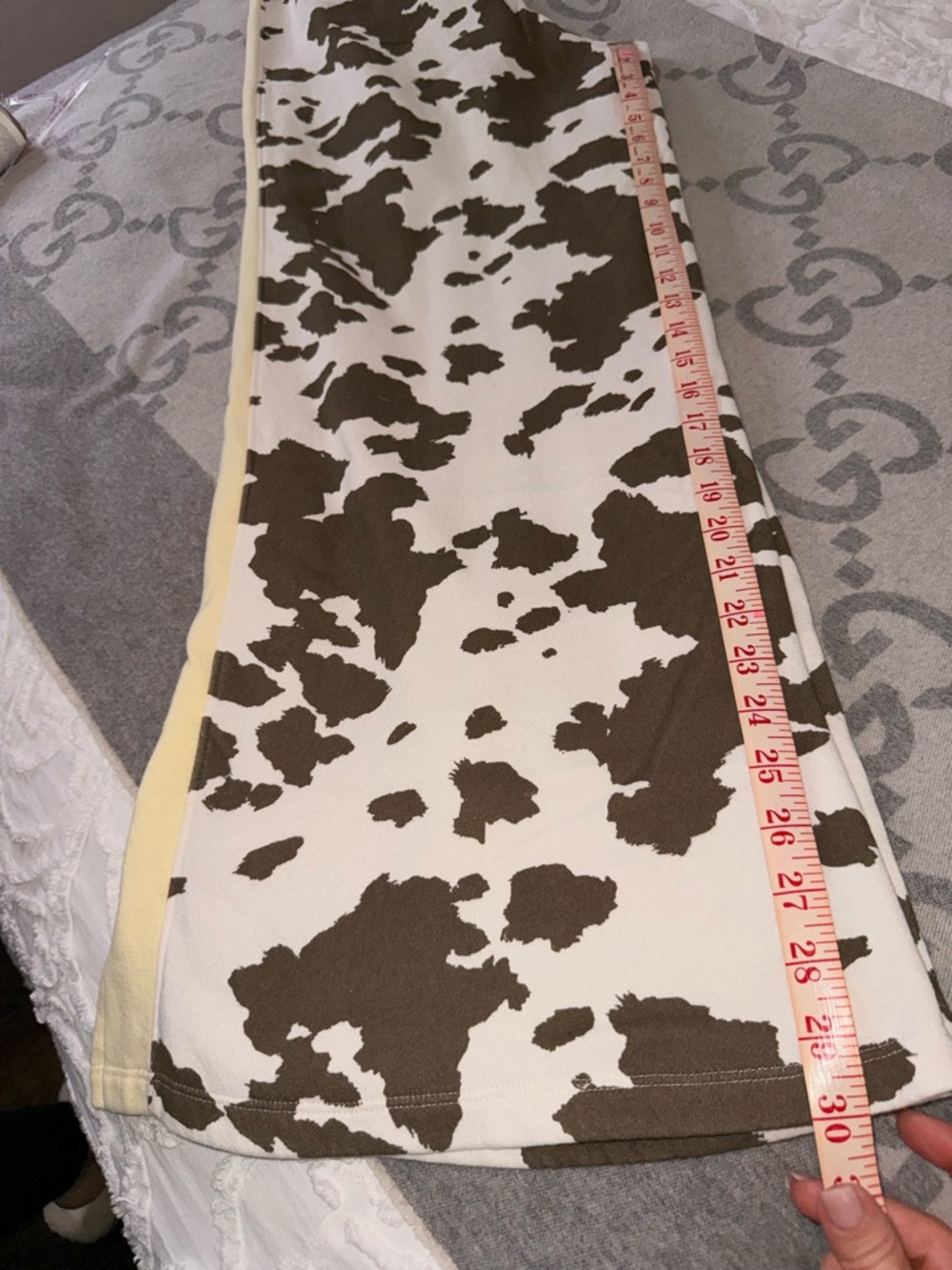 Grayson Threads Wide Leg Cowprint Jogging Pants in Brown & White - Picture 11 of 11